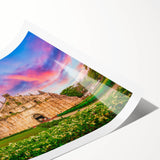 Extra large wall art featuring line art flowers in black on white, rolled print, ideal for large living room wall decor.