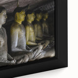 Extra large framed canvas featuring a textured, colorful Sri Lankan landscape on black background.