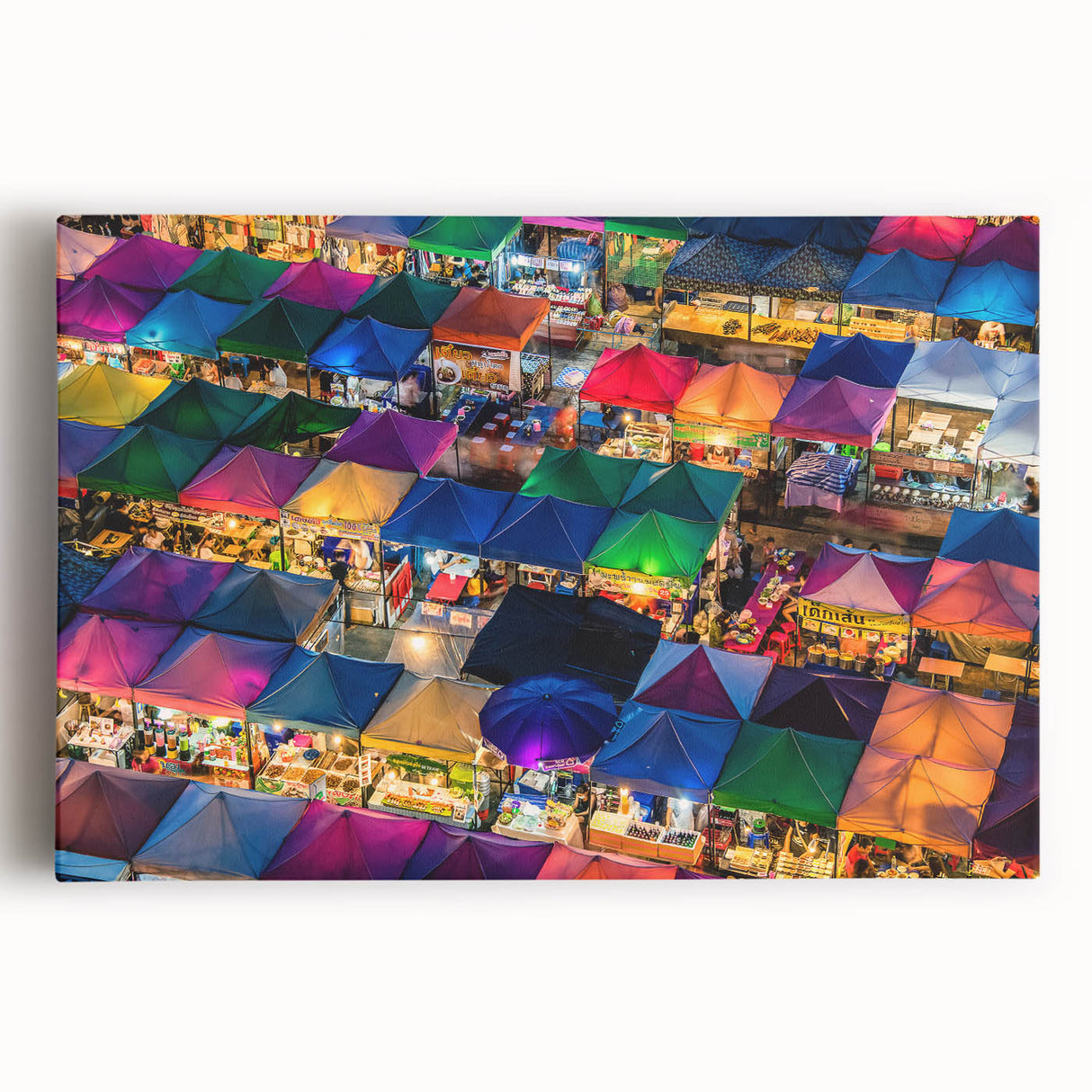Large black and white photograph of a Thai landscape on stretched canvas, ideal for kitchen wall art.