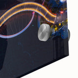 Large abstract wall art featuring the Perth skyline in muted earth tones on acrylic glass, ideal for dining room art.