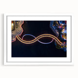 Extra large abstract art print of Perth scenery in muted earth tones on a textured canvas, framed with a white mat.