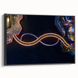 Black and white framed canvas of Perth landscape, ideal for bedroom wall art.