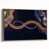 Landscape art painting of Perth, Australia, in colorful hues on a framed canvas, ideal for living room decor.