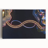 Black and white stretched canvas of Perth skyline, ideal for kitchen wall art.