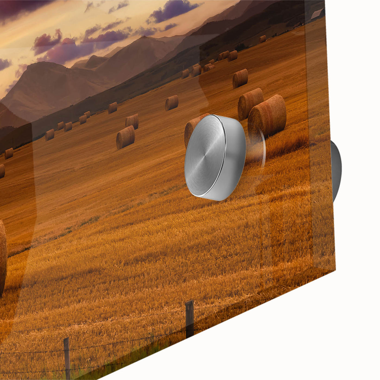 Large abstract wall art depicting Alberta, Canada scenery in muted earth tones on acrylic glass.