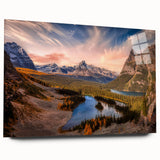 Large abstract wall art depicting the scenic British Columbia landscape on acrylic glass.