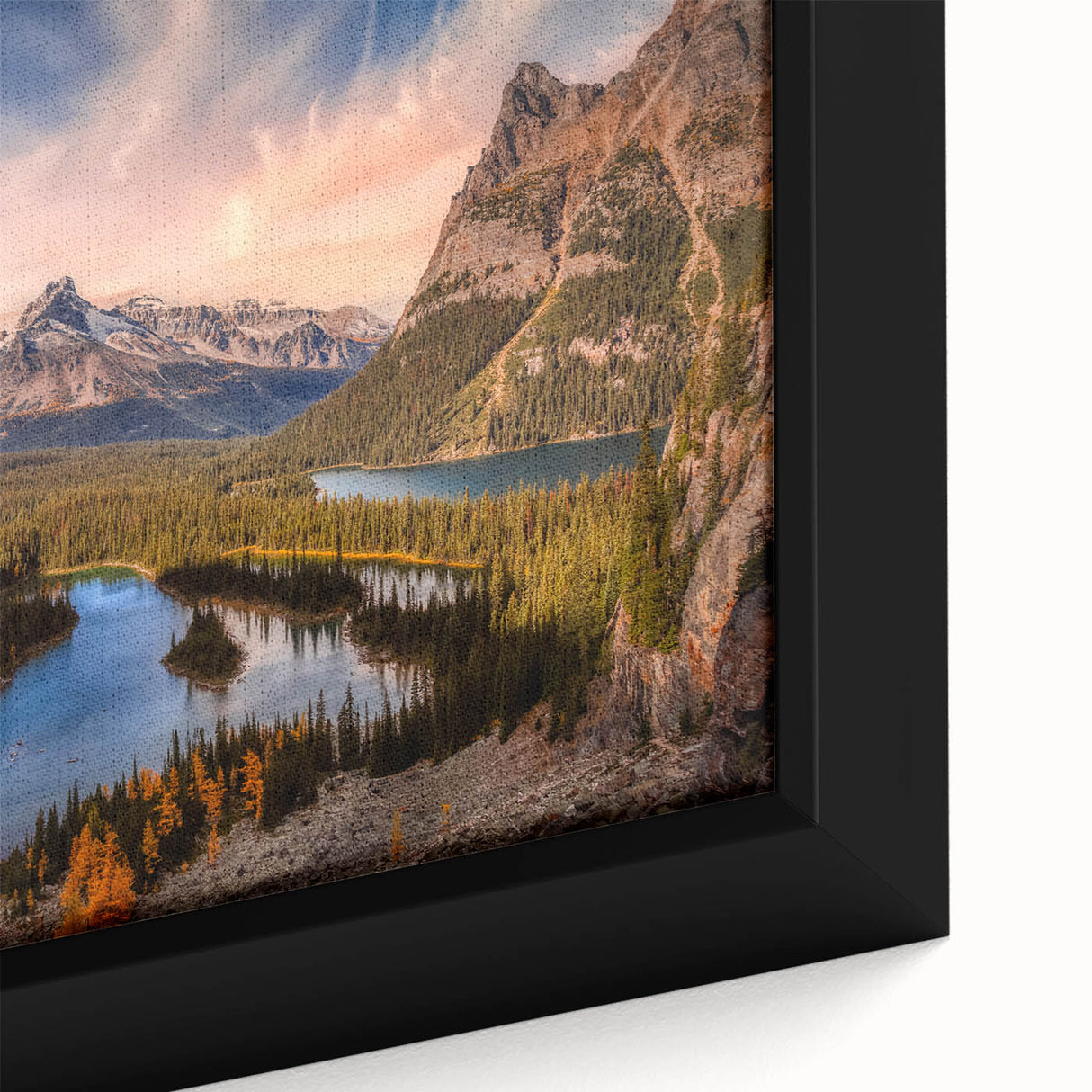 Black wall art featuring a textured, colorful abstract design on a framed canvas, ideal for living room decor.