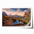 Scenic British Columbia landscape on rolled print, with vivid green and blue tones, ideal for art wall dining room.