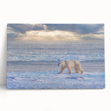 Black and white photograph of Manitoba scenery on a large stretched canvas, ideal for kitchen wall art.
