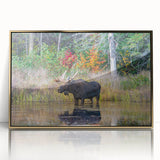 Acrylic print of Ontario, Canada scenery in gold frame, featuring muted earth tones, ideal for modern art wall decor.
