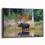 Black and white framed canvas of Ontario landscape, ideal for bedroom wall art with a vintage poster style.