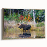 Framed canvas depicting a vintage-style Ontario landscape with muted greens and blacks, ideal for bedroom wall art.