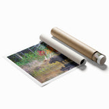 Extra large rolled print of Ontario scenery with vibrant floral designs.