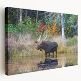 Large canvas print of Ontario landscape in muted green and blue tones, ideal for kitchen wall art.