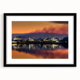 Extra large abstract art print featuring a colorful, textured landscape of Saskatchewan on a framed canvas.