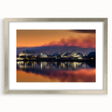 Textured abstract art print of Saskatchewan scenery in silver frame, muted earth tones, ideal for bedroom art.