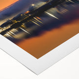 Art deco poster of Saskatchewan scenery in muted earth tones on rolled canvas, suitable for dining room wall art.