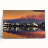 Black and white panoramic photograph of Saskatchewan scenery on stretched canvas, ideal for kitchen wall art.