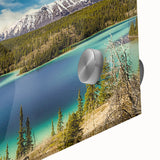 Large abstract depiction of Yukon scenery in acrylic glass, featuring muted earth tones, ideal for dining room art.