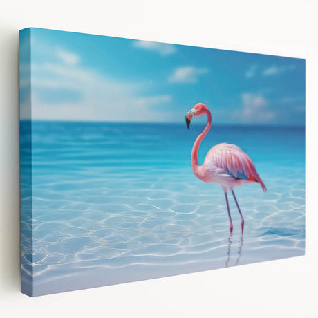 Caribbean Aruba scenery on large stretched canvas with vivid blue and green tones, suitable for kitchen wall art.