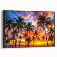 Black and white framed canvas of a Barbados landscape, ideal for bedroom wall art in vintage poster style.