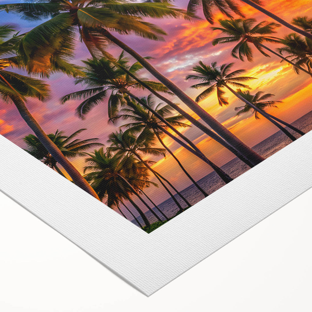 Art deco poster featuring a serene Caribbean beach scene with pastel blue and sandy hues on rolled canvas.