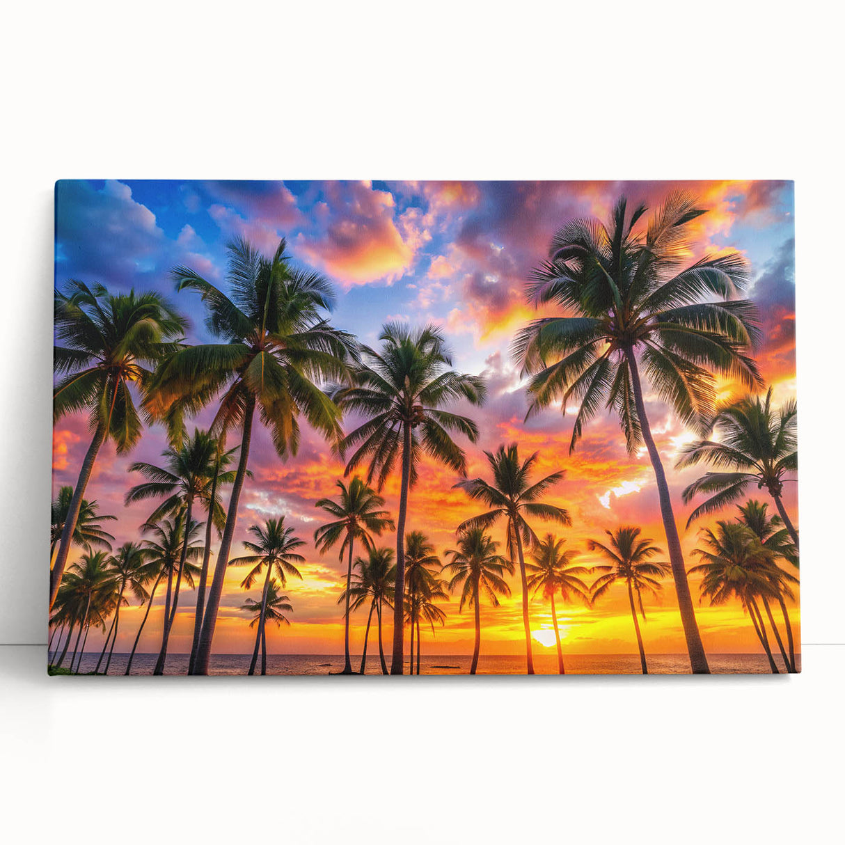Large black and white photo of Barbados scenery on stretched canvas, suitable for kitchen wall art.