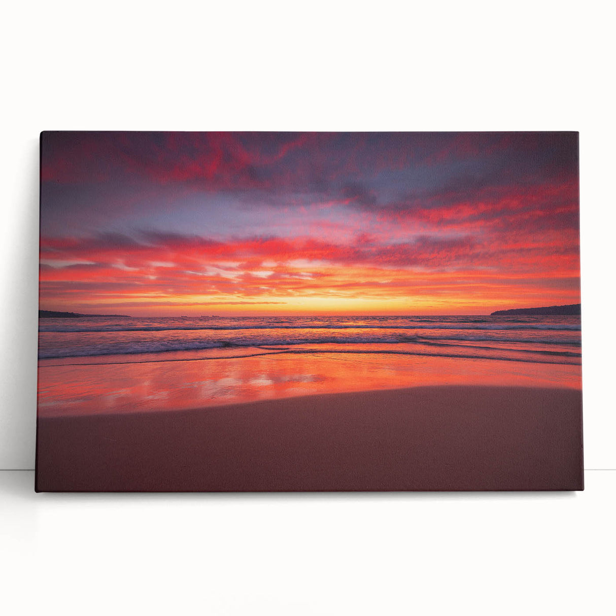Black and white stretched canvas of a Caribbean beach scene, ideal for kitchen wall art.