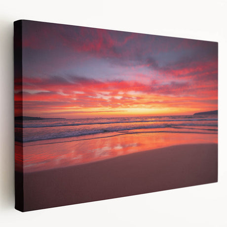 Large canvas print of a Caribbean beach scene with vibrant blue and turquoise waters, ideal for kitchen wall art.