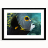 Colorful abstract art print of a Caribbean scenery in vibrant hues on a textured, extra large canvas.