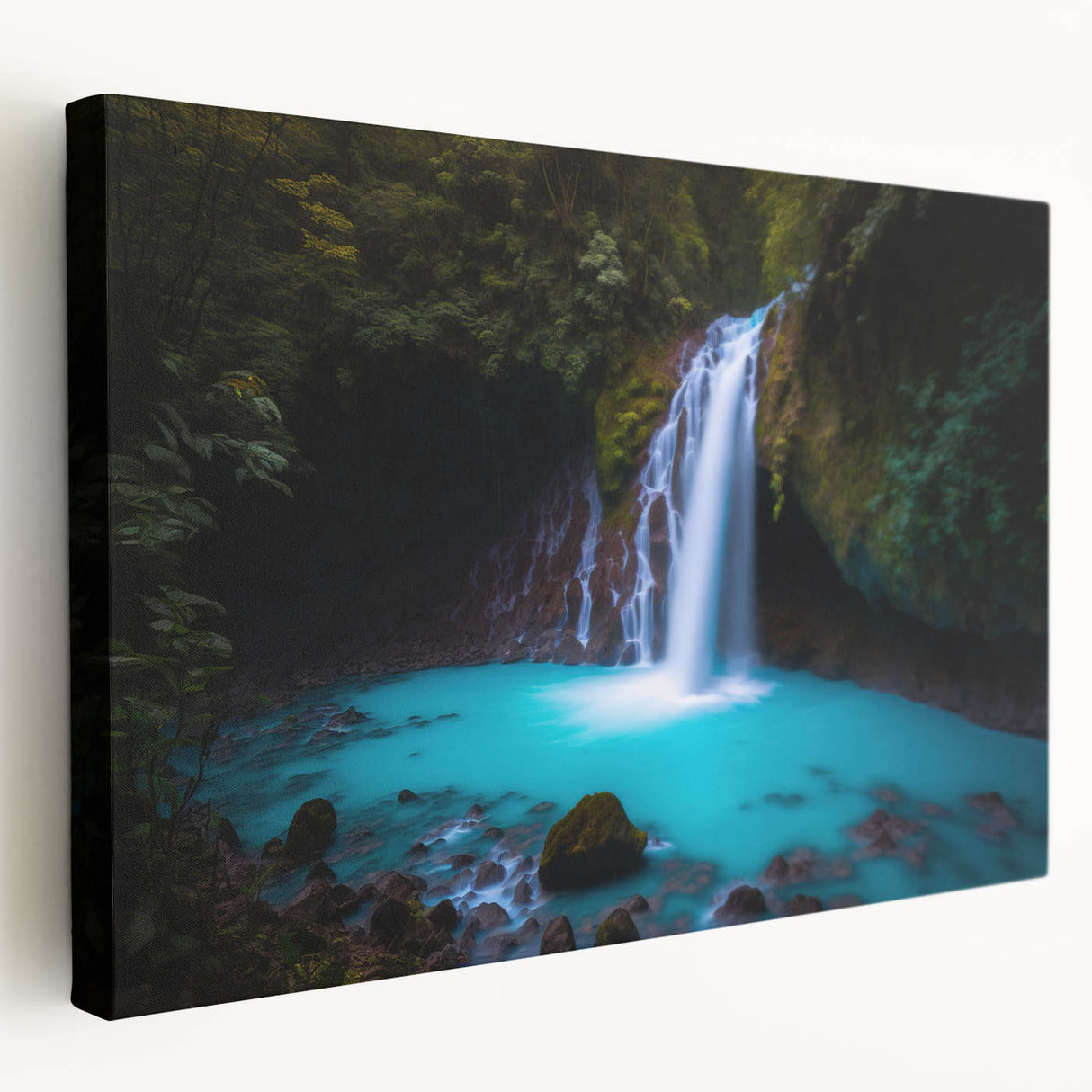Large stretched canvas featuring a detailed Central American scenery, ideal for kitchen wall art.