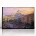 Large abstract wall art depicting a vibrant El Salvador landscape, framed in black acrylic, ideal for modern art wall decor.