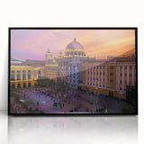 Large abstract wall art depicting a vibrant El Salvador landscape, framed in black acrylic, ideal for modern art wall decor.