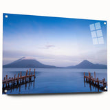 Large abstract wall art depicting Central American scenery in vibrant colors on acrylic glass.