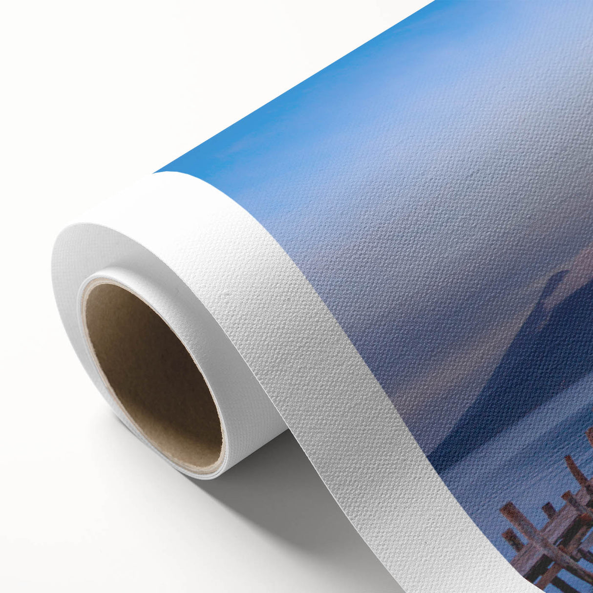 Art Deco poster of a Central American scenery in muted earth tones on rolled canvas, ideal for nursery wall art.
