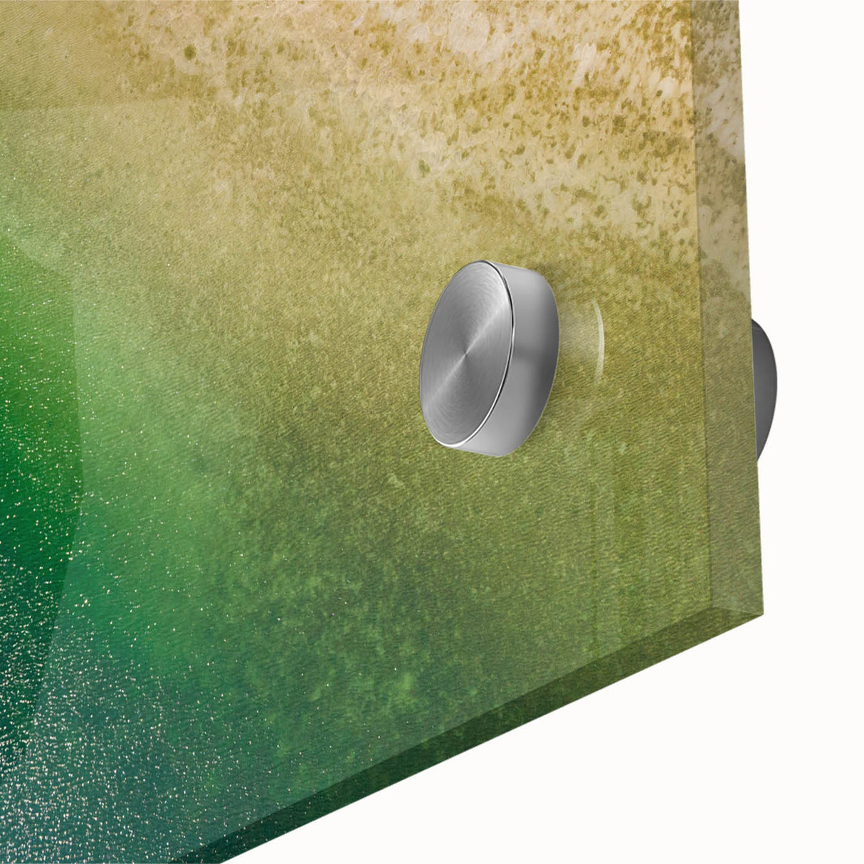 Large abstract wall art featuring a mid-century modernist style of Central America scenery in vibrant hues on acrylic glass.