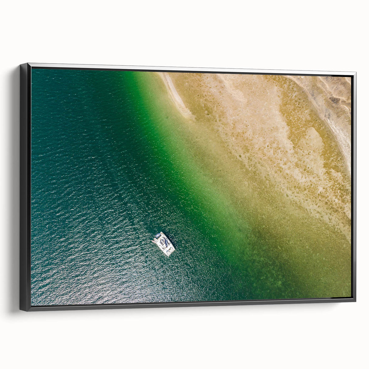 Black and white framed canvas of Central American landscape, ideal for bedroom wall art.