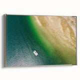 Framed canvas featuring a vintage-style landscape art painting of Central America with colorful and black elements.