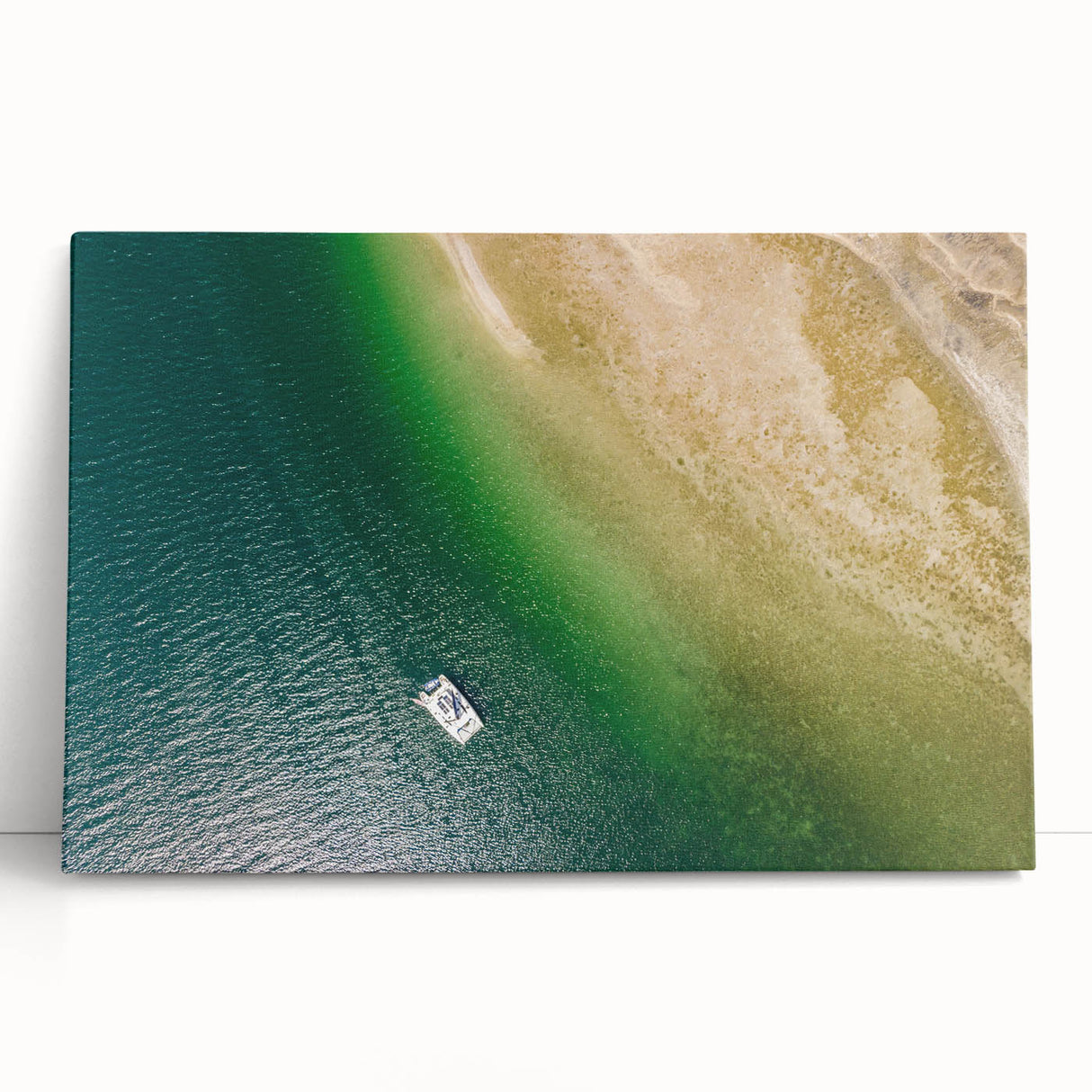 Black and white panoramic photograph of the Panama skyline on stretched canvas, ideal for kitchen wall art.