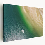 Panama landscape on stretched canvas with lush greenery and water, muted earth tones, ideal for kitchen wall art.