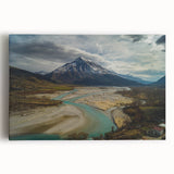 Black and white photograph of an Albanian landscape on stretched canvas, ideal for kitchen wall art.
