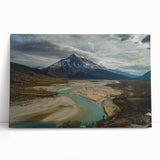 Black and white photograph of a European village scene on stretched canvas, ideal for kitchen wall art.