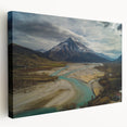 Large art depicting a scenic European Albanian landscape on stretched canvas, suitable for kitchen wall art.