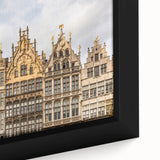Extra large framed canvas featuring a textured depiction of a European scenery in Belgium.