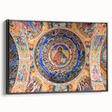 Black and white framed canvas of a vintage Bulgarian landscape, ideal for bedroom wall decor.