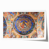 Rolled print of a Bulgarian landscape with vibrant green and floral elements, suitable for art wall dining room.