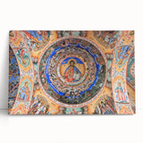 Black and white photo of European scenery on stretched canvas, suited for kitchen wall art.