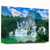 Acrylic print of a large abstract depiction of a Croatian landscape, ideal for bedroom or dining room art.