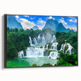 Black and white framed canvas of a vintage Croatian landscape, ideal for bedroom wall art.