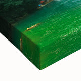 Black and white landscape art painting of Croatian scenery on stretched canvas, suitable for bedroom wall art.